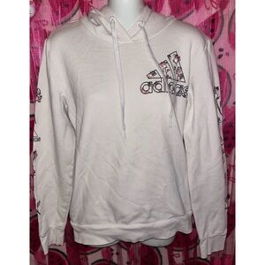 🤍🩷 Adidas Floral Drawstring Pullover Hoodie